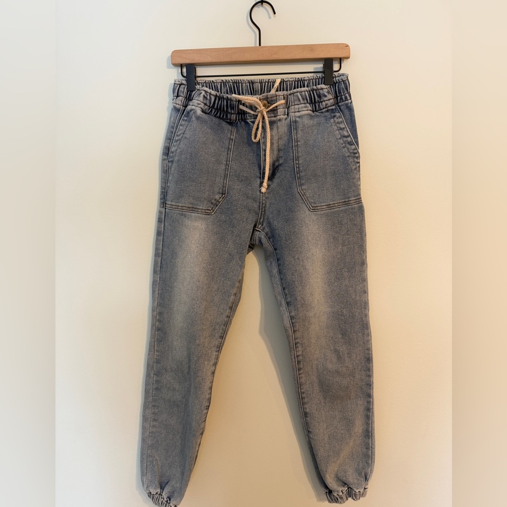 Women's Casual Blue Drawstring Jeans